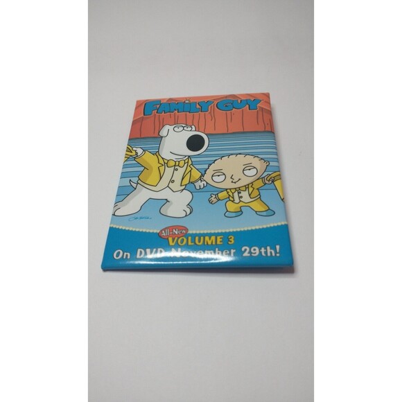 Family Guy 3" Button Pin Vol. 3 - Brian & Stewie - Animated Promo Pinback, New - Picture 1 of 2